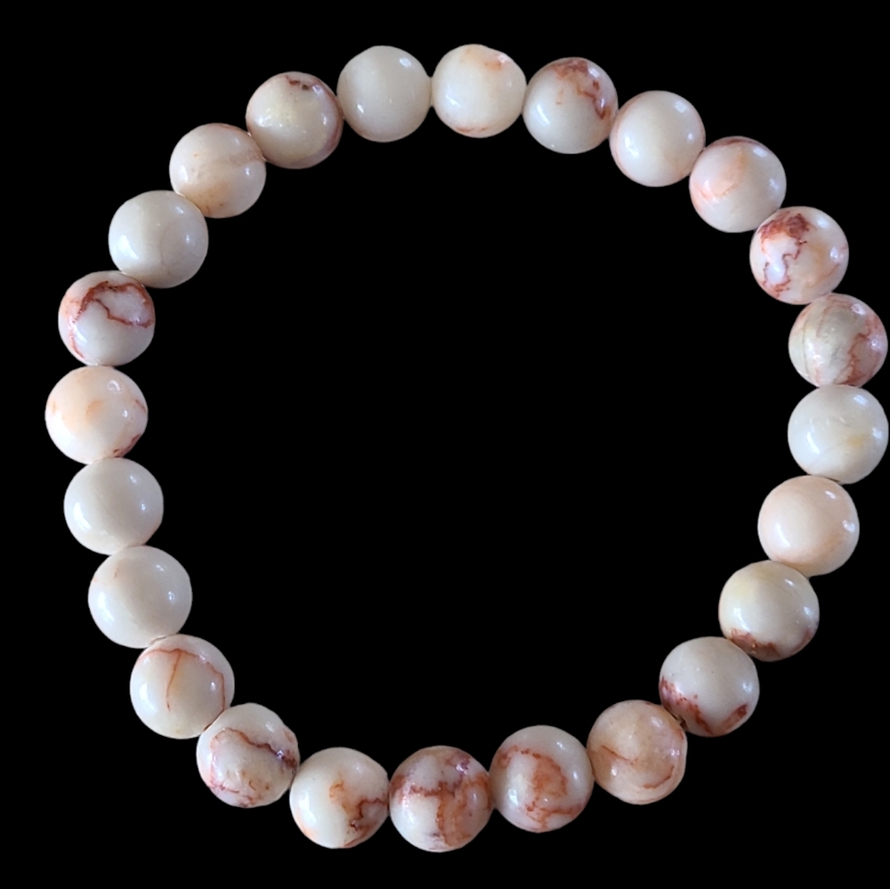 Red Picasso Gemstone Bracelet Red/White - Picture 3 of 5